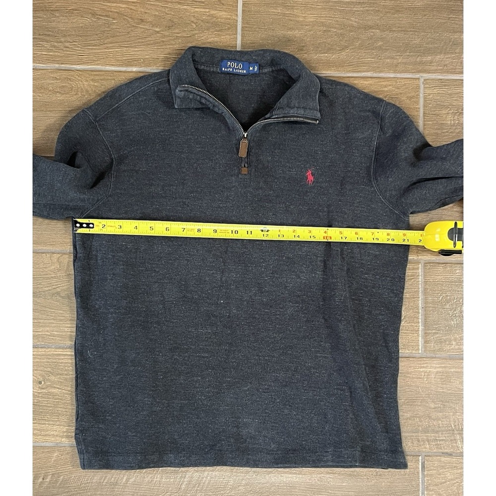 Polo Ralph Lauren Pullover Shirt Men Medium Gray Performance 1/4 Zip Long Sleeve - Picture 6 of 6